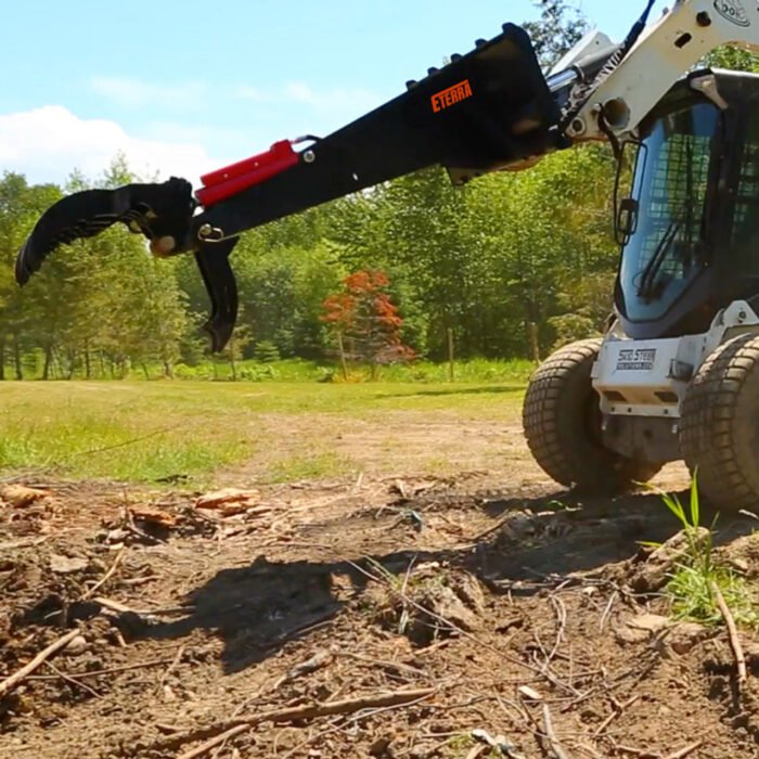 E60 Skid Steer Fixed Backhoe with Grapple Rake | Eterra - Image 2