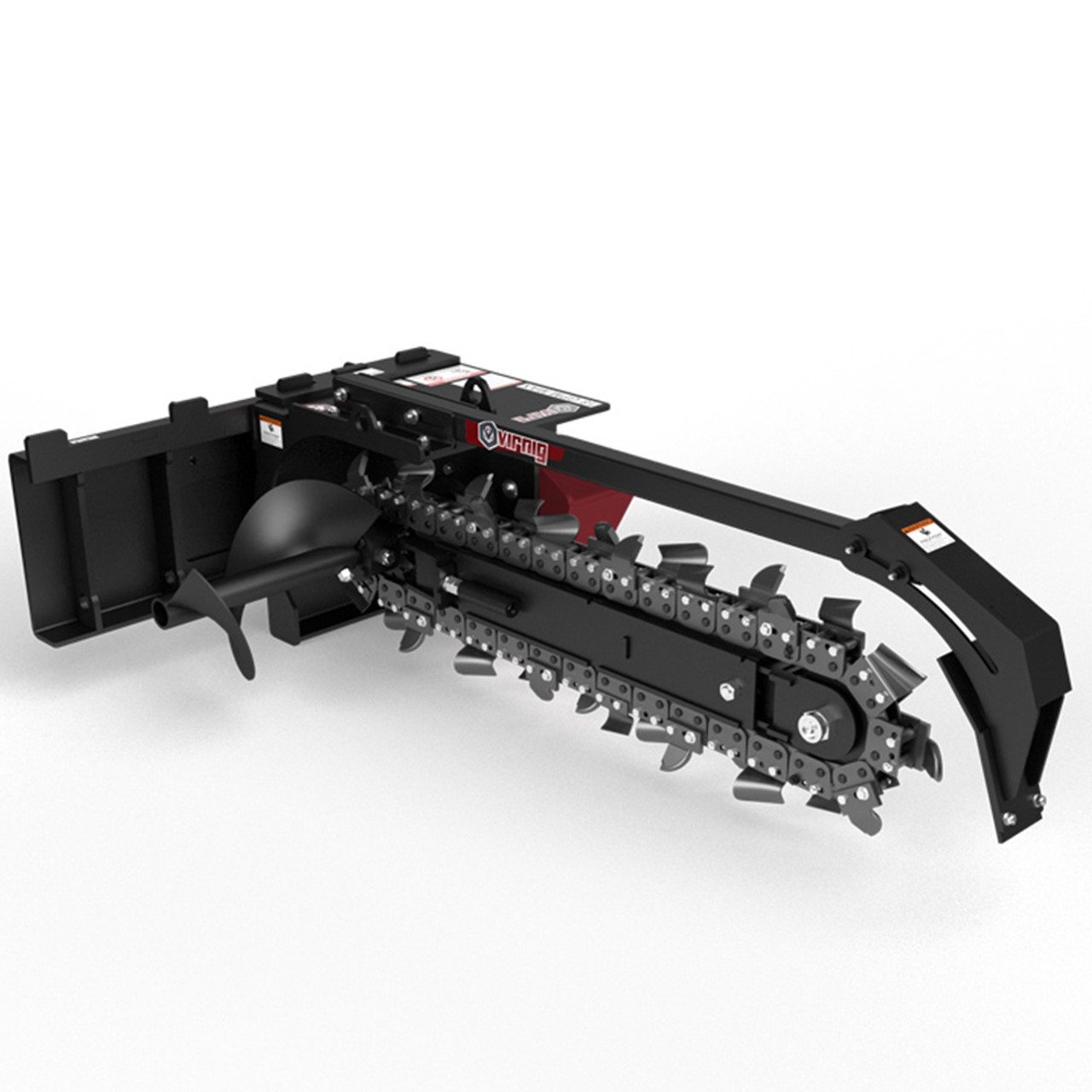 virnig-skid-steer-v20-trencher-right-angled-view__07299 V20 Mini Skid Steer Trencher | Virnig - Image 1